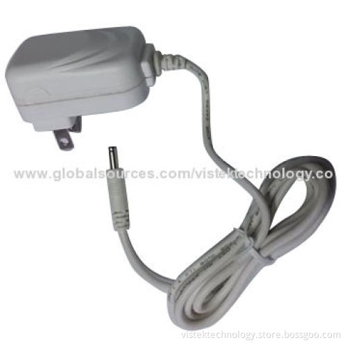 12V 300mA AC/DC Wall Adapter in White Color, cUL, FCC Marks